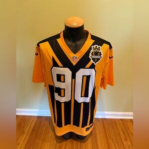 Men’s Pittsburgh Steelers T.J. Watt Gold Alternate 1933 Throwback Jersey Large